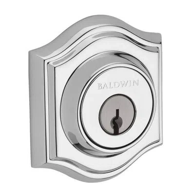 Baldwin Traditional Arch Double Cylinder Deadbolt In Polished Chrome