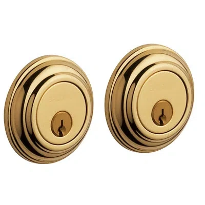 Baldwin Traditional Double Cylinder Deadbolt For 2 1/8" Bore Hole In Lifetime Polished Brass