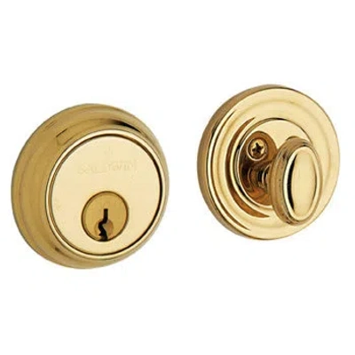 Baldwin Traditional Single Cylinder Deadbolt For 1-5/8" Bore Hole In Lifetime Polished Brass