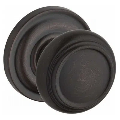 Baldwin Traditional Single Dummy Door Knob With Traditional Round Rose In Venetian Bronze
