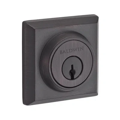 Baldwin Traditional Square Double Cylinder Deadbolt With Smartkey In Venetian Bronze