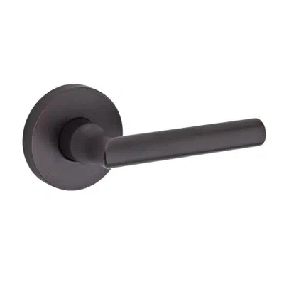 Baldwin Tube Double Dummy Door Lever With Contemporary Round Rose In Venetian Bronze