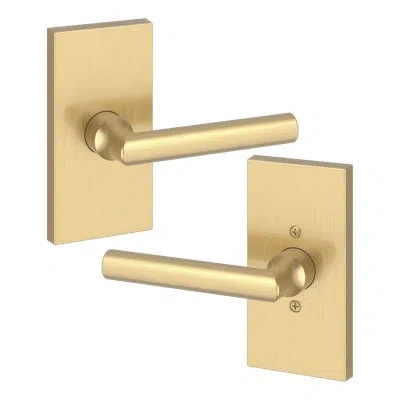 Baldwin Tube Lever Door Lever In Lifetime (pvd) Satin Brass