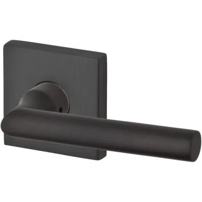 Baldwin Tube Single Dummy Door Lever With Contemporary Square Rosette In Polished Chrome