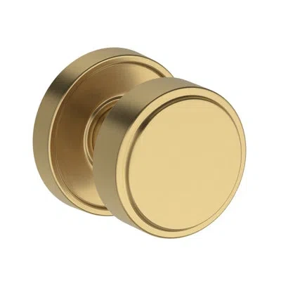Baldwin Vashon Full Dummy Knob With Recessed Round Rose In Lifetime (pvd) In Lifetime (pvd) Satin Brass