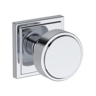 Baldwin Vashon Full Dummy Knob With Stepped Square Rose In Lifetime (pvd) In Lifetime (pvd) Satin Brass