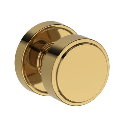 Baldwin Vashon Half Dummy Knob With Recessed Round Rose In Lifetime (pvd) In Lifetime (pvd) Polished Brass