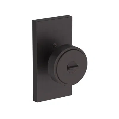 Baldwin Vashon Keyed Entry Knob With Contemporary 5in Rose In Lifetime (pvd) In Venetian Bronze