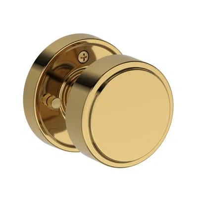 Baldwin Vashon Privacy Knob With Recessed Round Rose In Lifetime (pvd) Polished Brass