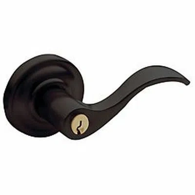 Baldwin Wave Full Dummy Door Lever In Oil-rubbed Bronze