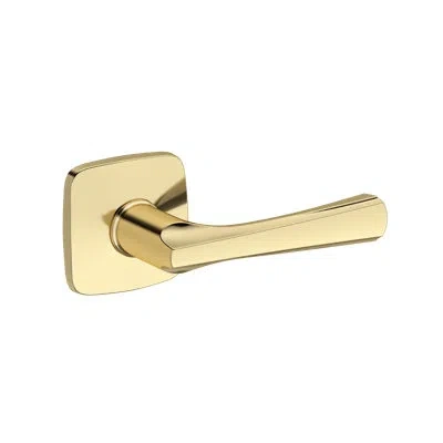 Baldwin Wyndcliff Half Dummy Lever With Soft Square Rose In Unlacquered Brass