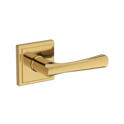 Baldwin Wyndcliff Half Dummy Lever With Stepped Square Rose In Polished Brass