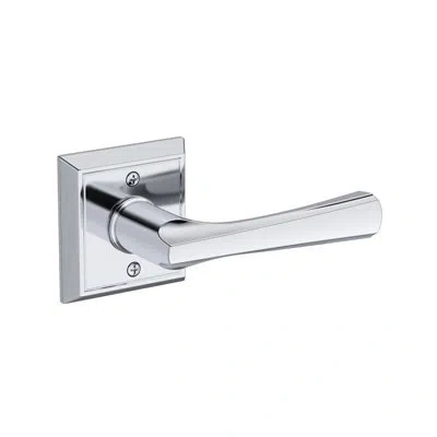 Baldwin Wyndcliff Passage Lever With Chamfered Square Rose In Polished Chrome