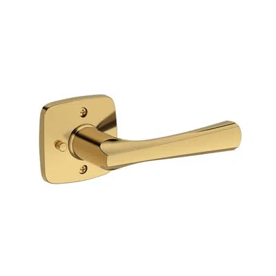 Baldwin Wyndcliff Privacy Lever With Soft Square Rose In Polished Brass