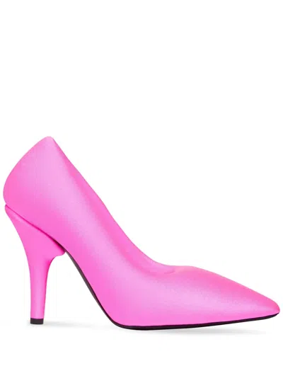 Balenciaga Knife Stretch Stiletto Pumps In Fluorescent Pink