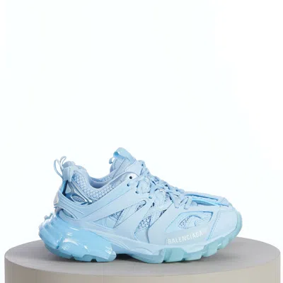 Pre-owned Balenciaga 1050$ Women's Track Clear Sole Sneaker - Light Blue Mesh And Nylon