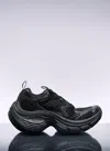 Balenciaga Futuristic Black Sneakers With Textured Overlays And Chunky Sole In Black