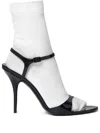 Balenciaga Avenue Sock Black Sandal In Patent Leather And Mesh In Black