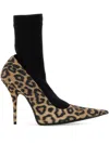 Balenciaga Printed Suede Avenue Sock Pumps In Brown