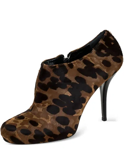 Pre-owned Balenciaga 110mm Leopard-print Booties In Brown