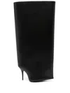 Balenciaga Wader Calfskin Wide-shaft Stiletto Boots In 黑色