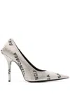 Balenciaga 110mm Square Knife Pumps In Silver