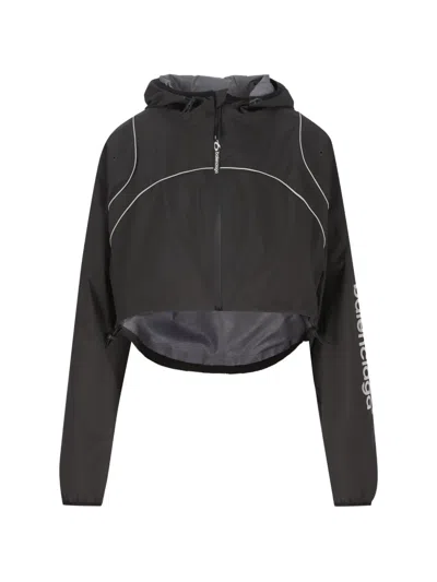Balenciaga Techwear Cropped Jacket In Black In Gray