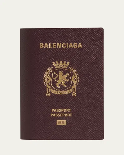 Balenciaga 2 Tickets Passport Long Wallet In Passport Burgundy