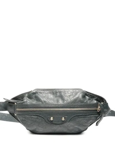 Pre-owned Balenciaga 2000-2020s Leather Belt Bag In Gray
