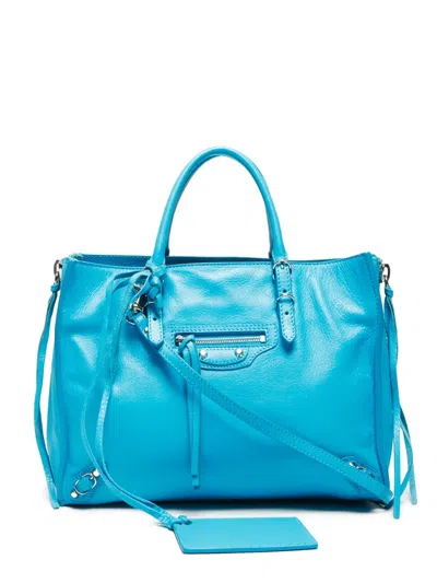 Pre-owned Balenciaga 2000-2020s Papier Tote Bag In 蓝色