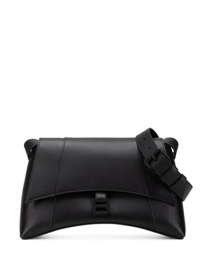 Pre-owned Balenciaga 2000-2024 Medium Leather Soft Hourglass Crossbody Bag In Black