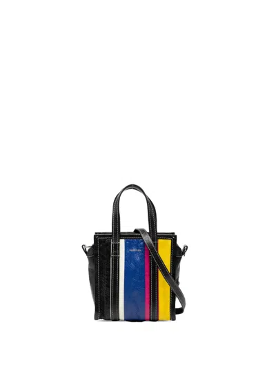 Pre-owned Balenciaga 2000-2026 Xxs Lambskin Bazar Shopper Satchel In Black