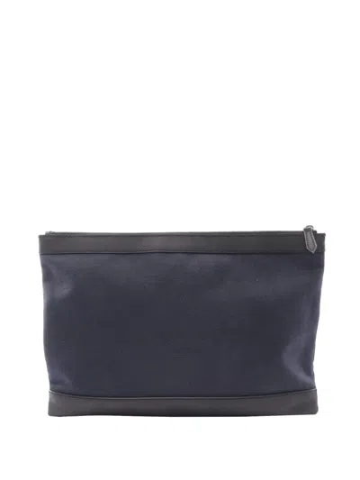 Pre-owned Balenciaga 2000-2026 Canvas Navy Clip L Clutch Bag In Blue