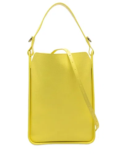 Pre-owned Balenciaga 2000-2026 Small Pebbled Calfskin Tool 2.0 North South Tote Satchel In Yellow