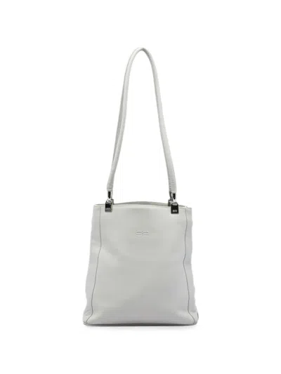 Pre-owned Balenciaga 2000-2026 Soft Leather Shopper Tote Bag In White