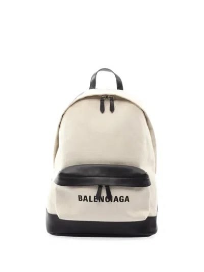Pre-owned Balenciaga 2000s Canvas Backpack In Neutrals