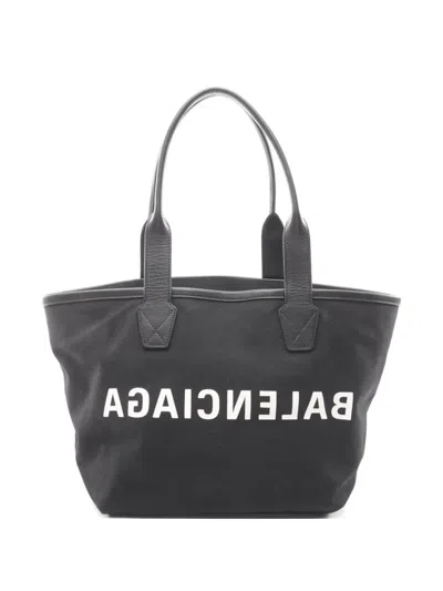 Pre-owned Balenciaga 2000s Cities Paris Jumbo Tote Bag In Black