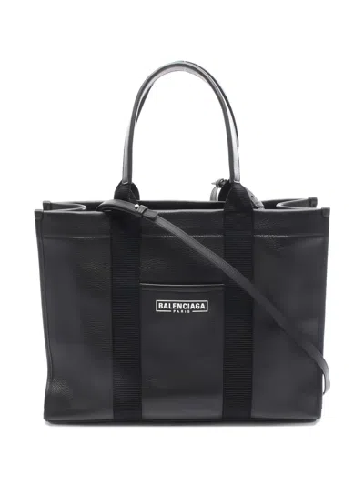 Pre-owned Balenciaga 2000s Hardware Leather Tote Bag In Black