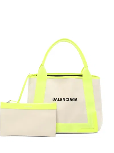 Pre-owned Balenciaga 2000s Hippopotamus Canvas Tote Bag In Neutral