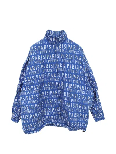 Pre-owned Balenciaga 2000s Logo-pattern Jacket In Blue