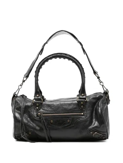 Pre-owned Balenciaga 2000s Mini Twiggy City Tote Bag In Black