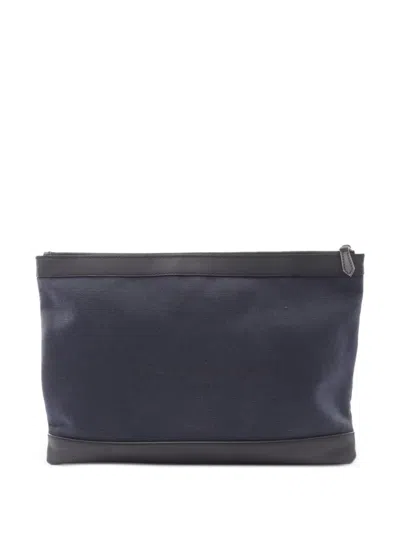 Pre-owned Balenciaga 2000s Navy Clip Clutch Bag In Blue