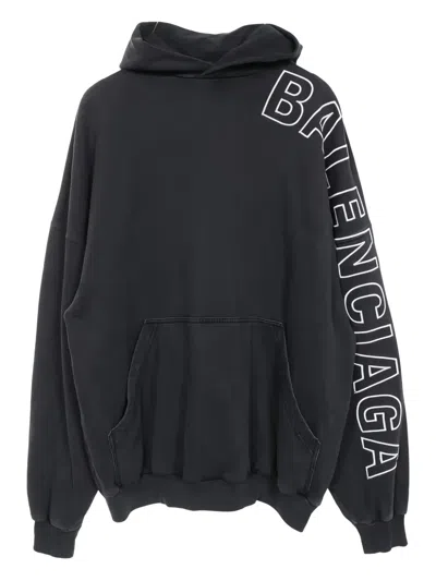 Pre-owned Balenciaga 2000s Outline Hoodie In Gray