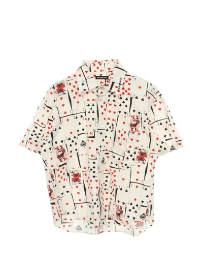 Pre-owned Balenciaga 2000s Playing Card-print Shirt In White