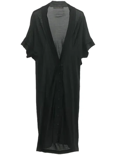 Pre-owned Balenciaga 2000s Silk Long Blouse In Black
