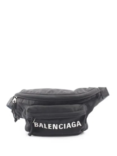 Pre-owned Balenciaga 2000s Wheel Belt Bag In Black