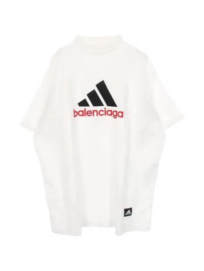Pre-owned Balenciaga 2000s X Adidas Logo-embroidered T-shirt In White