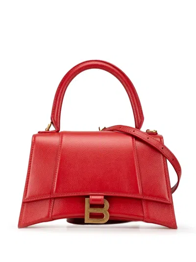 Pre-owned Balenciaga 2005-2024 Small Leather Hourglass Top Handle Bag Satchel In 红色