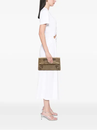 Pre-owned Balenciaga 2005-2022 Lambskin Motocross Giant 12 Envelope Clutch Bag In Brown