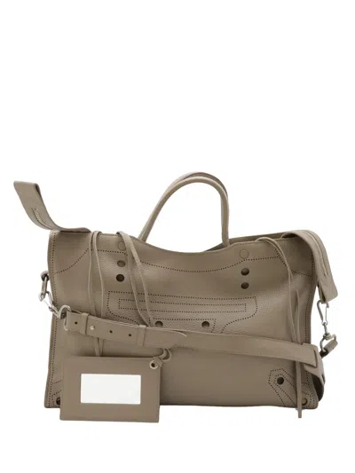 Pre-owned Balenciaga 2005-2026 Leather Motocross Blackout City Satchel In Brown